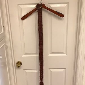 Brown Leather Woven Belt